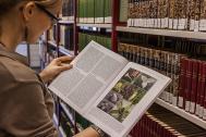 © A. Obermüller Wissenschaftlerin in der Bibliothek